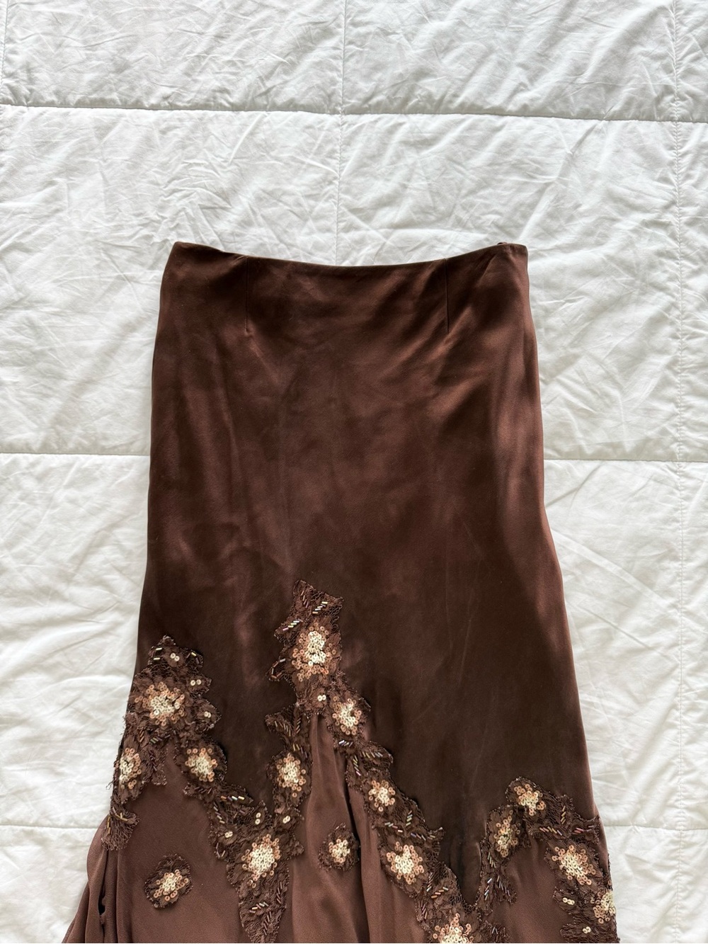 Alberto makali 100% silk asymmetrical sequin maxi skirt. - Picture 4 of 4